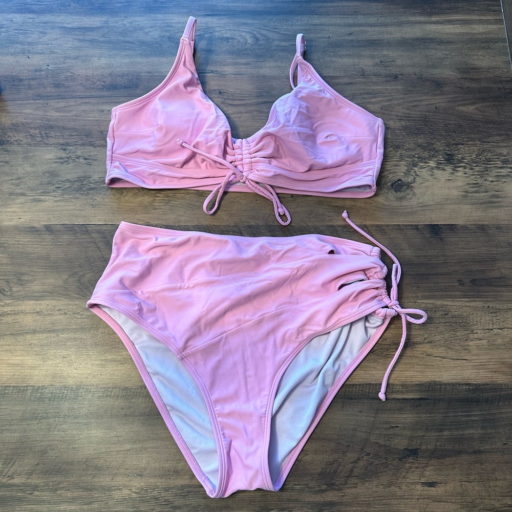 Cupshe Pink High-Waisted Bikini | Size L